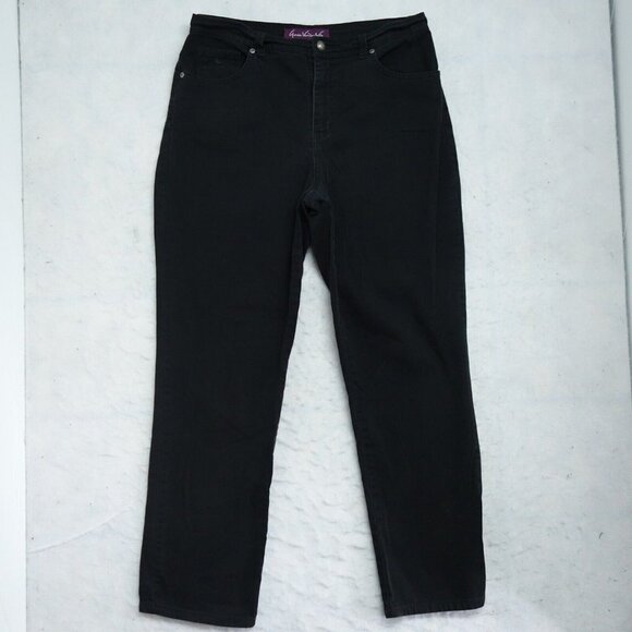 Gloria Vanderbilt Denim Jean Women 12  Black High Rise Straight leg Cotton - Picture 1 of 10
